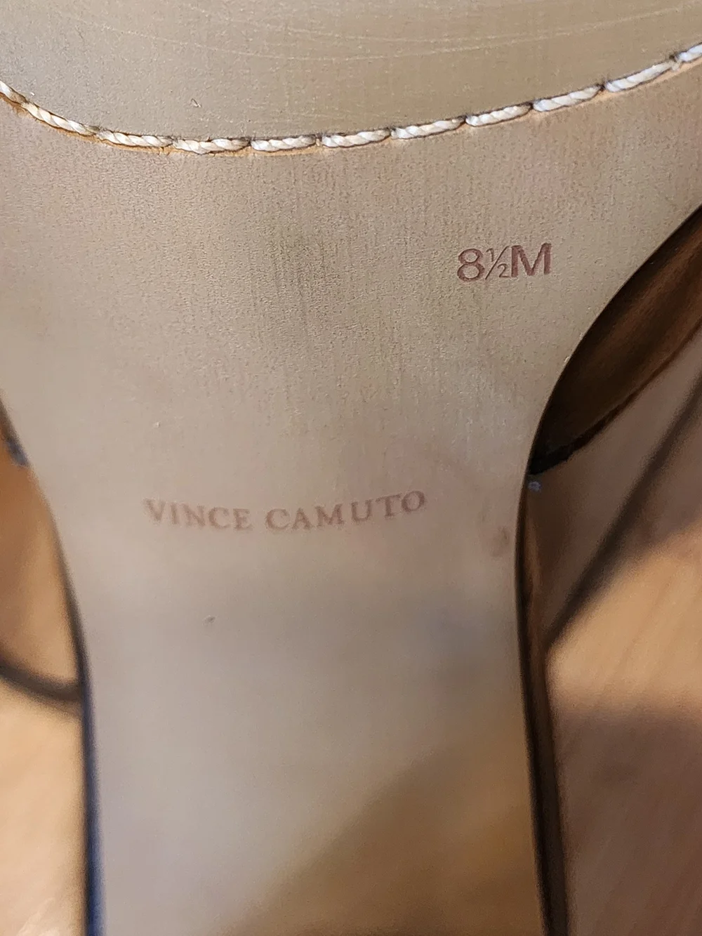Vince Camuto Black Leather Open-Toe Block Heel Sandals 8.5 size